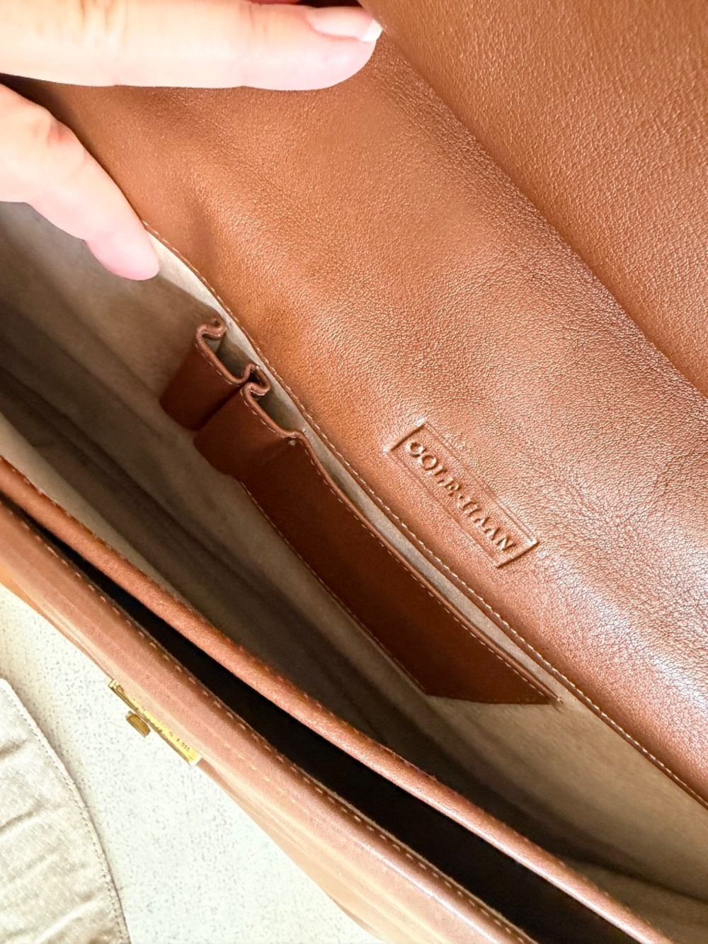 Vintage Cole Haan Leather Messenger Bag - Picture 13 of 15
